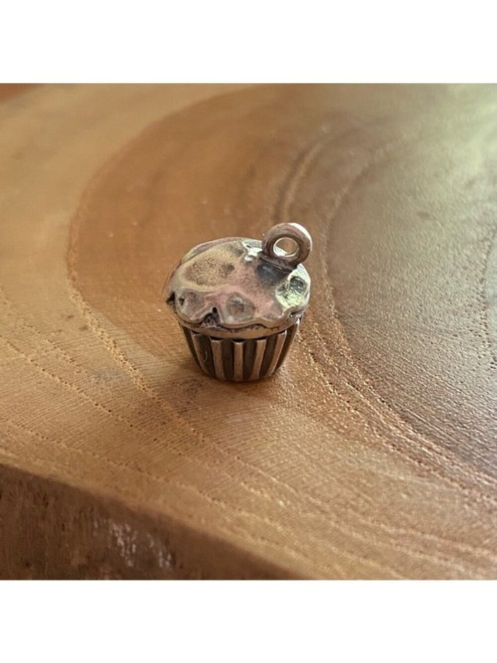 RETIRED James Avery Cupcake Charm, Sterling Silver